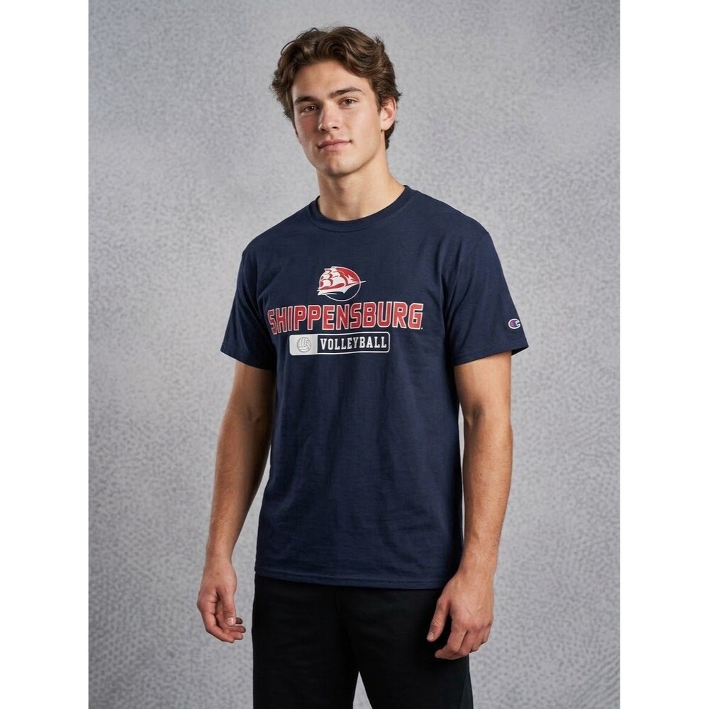 Champion Shippensburg University Volleyball T Shirt Mens Medium Navy Blue